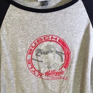 Kyle Busch Racing Gray and Black Raglan Shirt